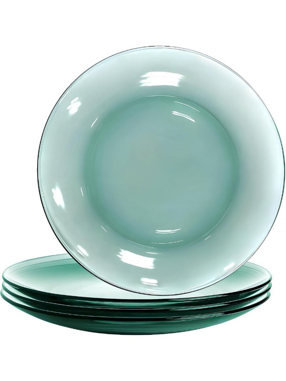 Set of 4 Clear Borosilicate Glass Plates – Stylish Salad & Dessert Tableware